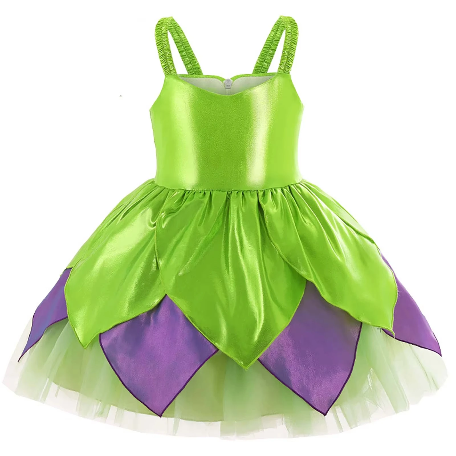 Robe princesse multilayer floral vert fuchsia fête anniversaire cosplay fille 37 ans tissu polyester doux conf