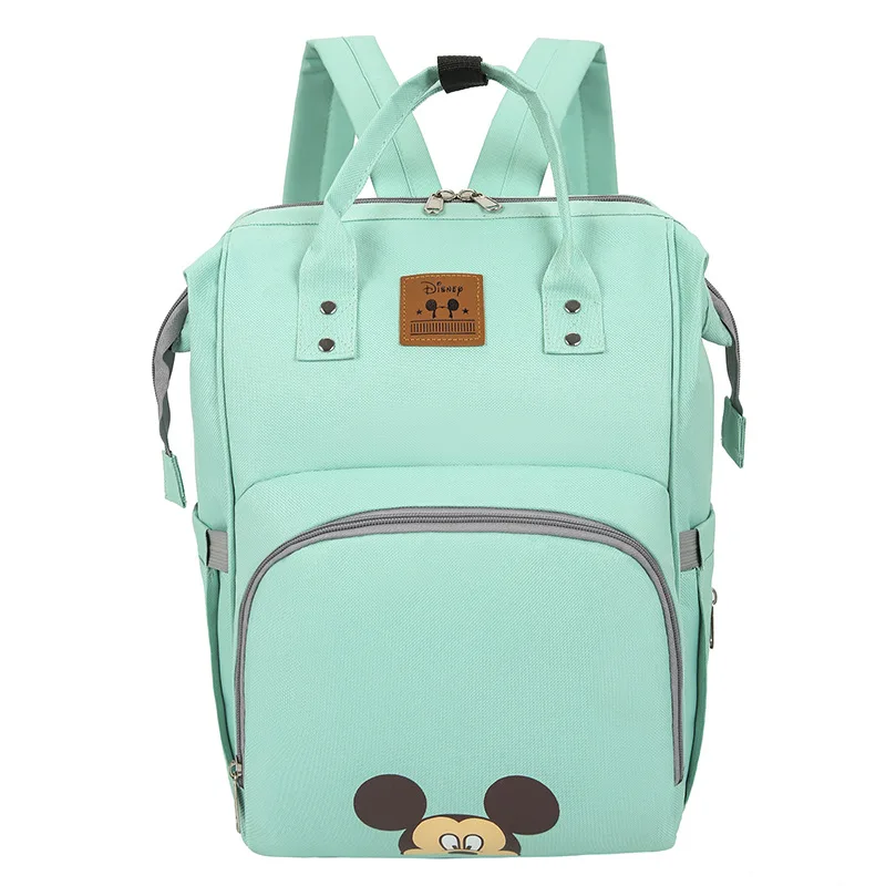 Disney Sac à dos pour bébé et toddler grande capacité design Mickey vert menthe sac à couches pratique et élég
