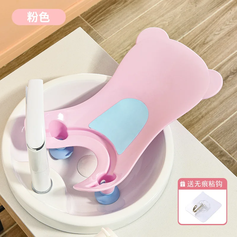 Support bain bébé en plastique rose ours Teddy accessoire toilette bain nouveauné siège bain bébé sécurisé des