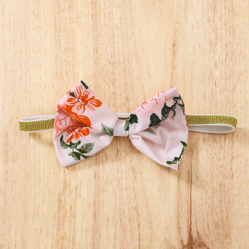 Bandana à nœud papillon pour bébé fille accessoire mode floral tissu