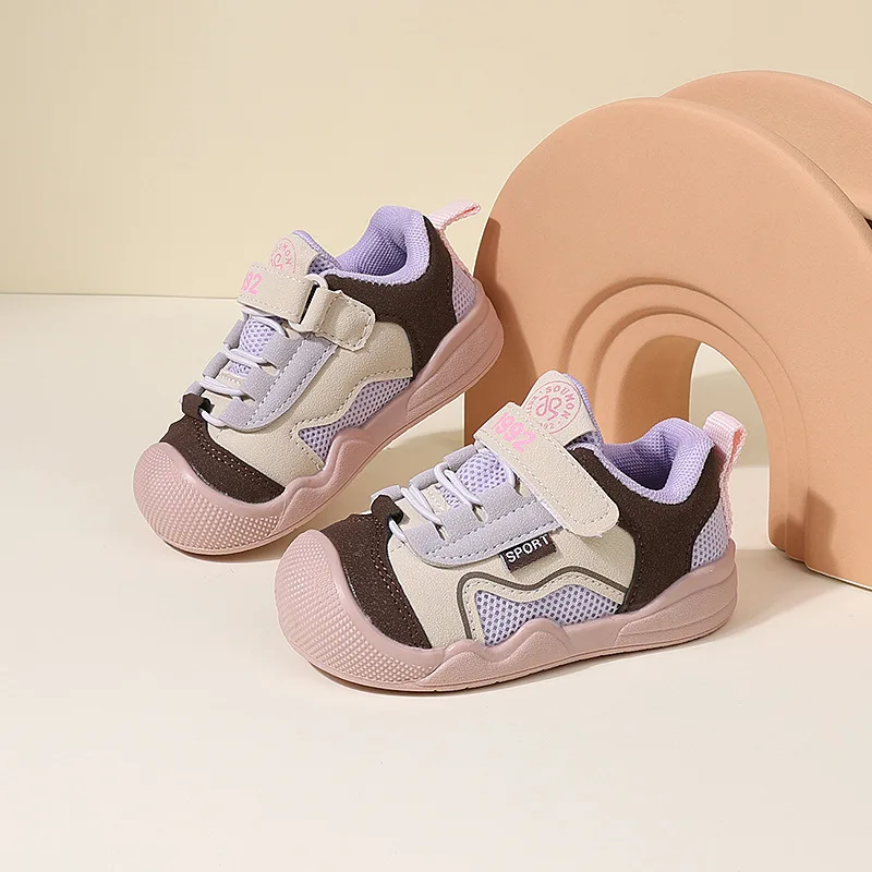Chaussures premiers marcheurs Potdemiel pour bébé 612 mois baskets sport respirantes antidérapantes semelle so