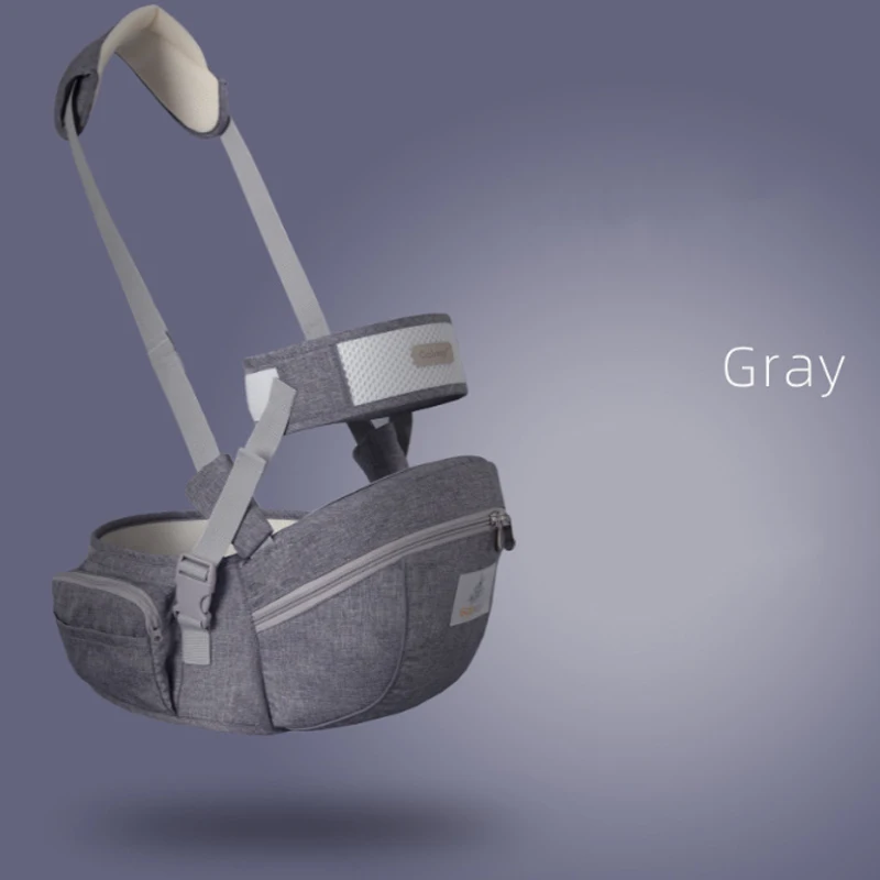 Portebébé ergonomique portable siège de hanche tabouret ajustable écharpe frontale kangourou gray Confort et s