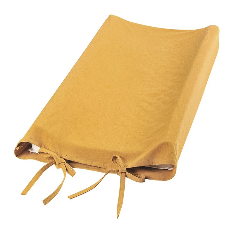Housse de table à langer en coton doux jaune doré pour bébé nouveauné 024 mois cadeau de naissance matelas à l