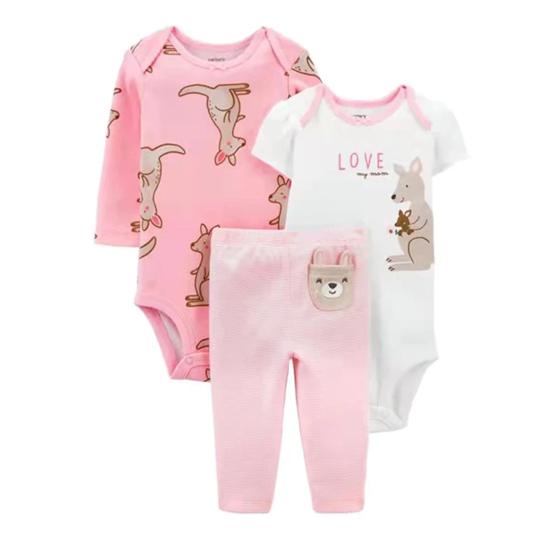 Ensemble vêtements bébé fille automne printemps carters body coton floral kangourou LOVE maman