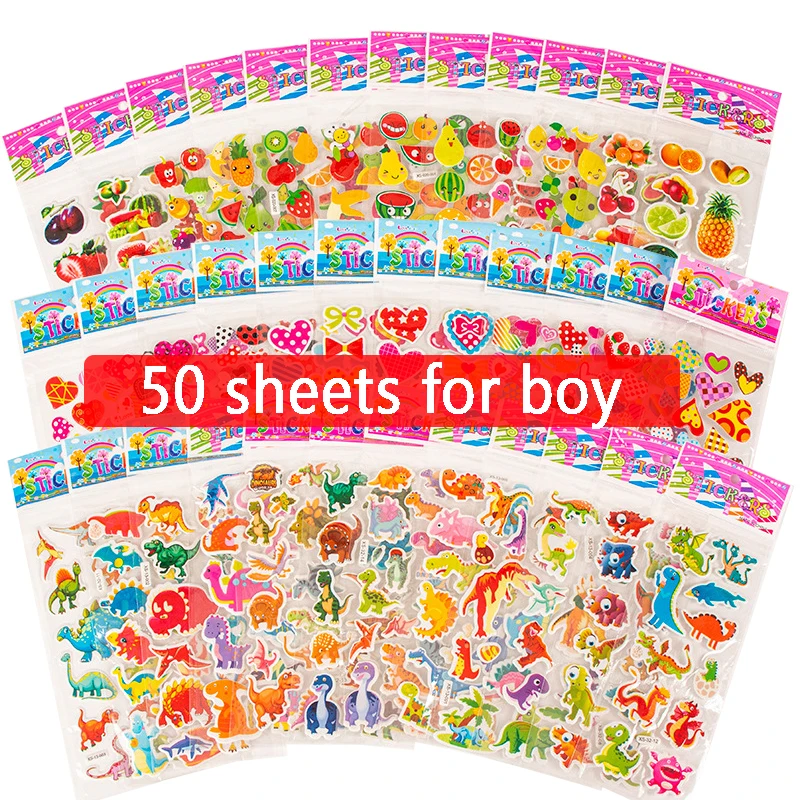 Stickers pour cahier 50 feuilles enfants dinosaures fruits Creative Fun haute qualité 安全 cadeau bébé garçon fi