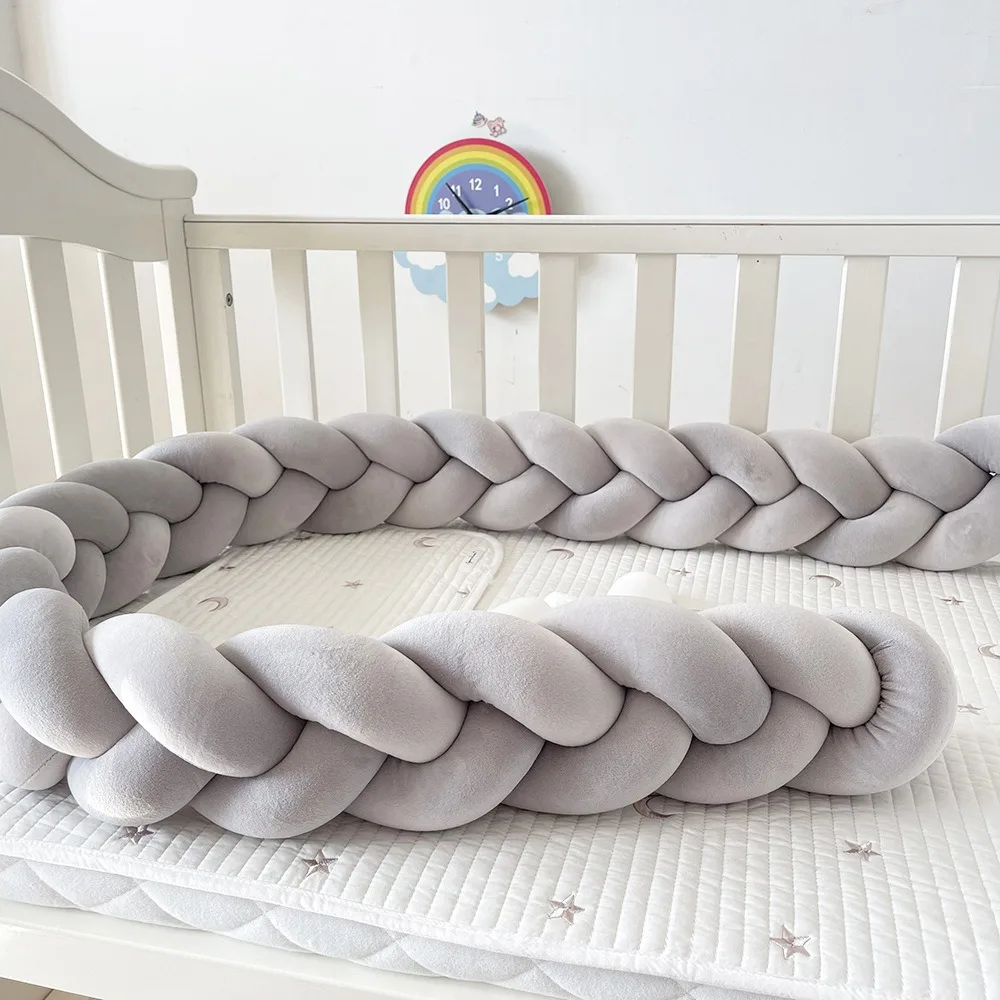 Parechocs lit bébé protection anticollision tour de lit coussin tressé matière douce bébé nouveauné sécurité c