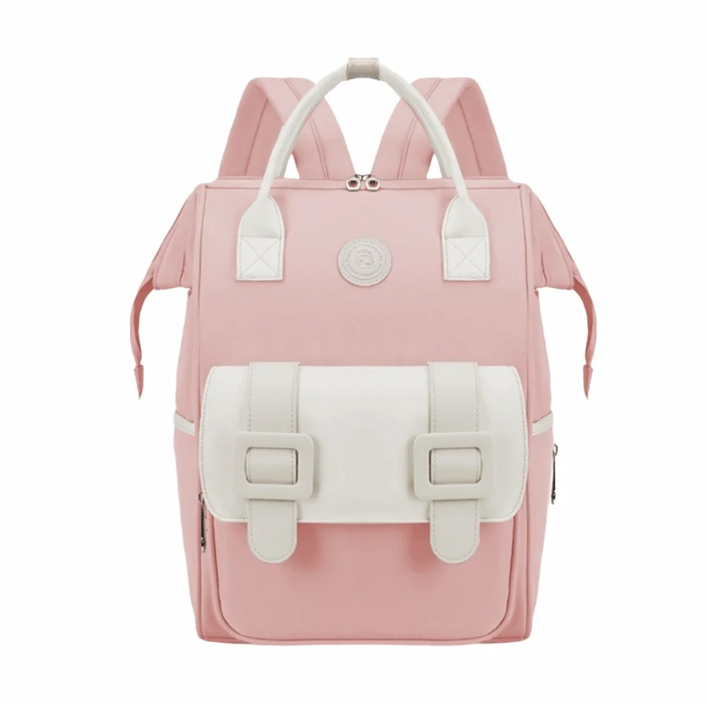 Sac à dos maternité style coréen étanche et résistant sac à couches pratique pour voyage et quotidien Rose pâl