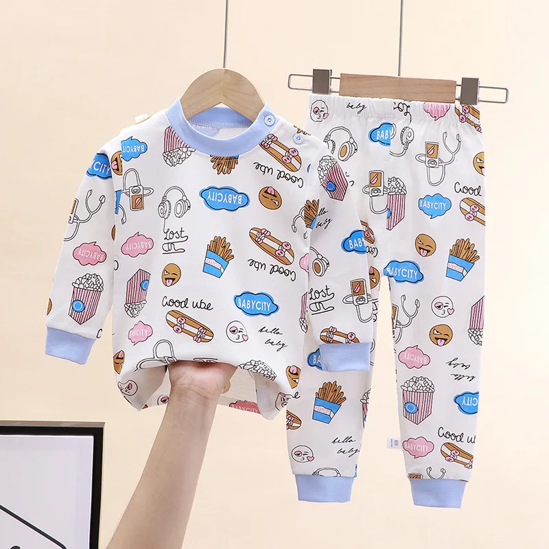 Ensemble pyjama bébé coton bio biodégradable automne hiver vêtements doux confort nouveauné 13 ans