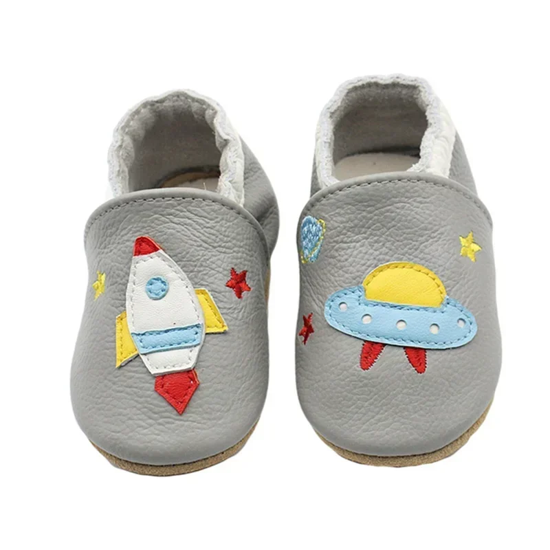 Chaussures bébé en cuir souple mocassins toutpetits design spatial maternité garçons filles premiers pas intér