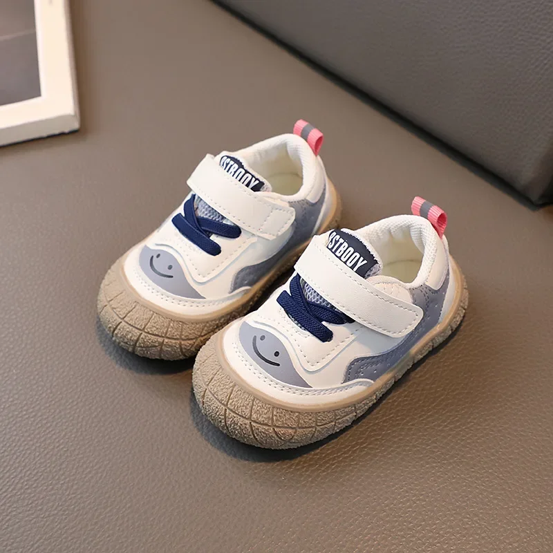 Baskets ISYBOYZ enfants baskets enfant fille garçon smiley Velcro laces blanc bleu rose baskets sport décontra