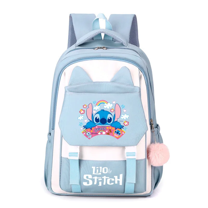 Sac à dos Stitch Lilo &amp; Stitch sac à dos enfant design animé polyester bretelles ajustables compartiment p