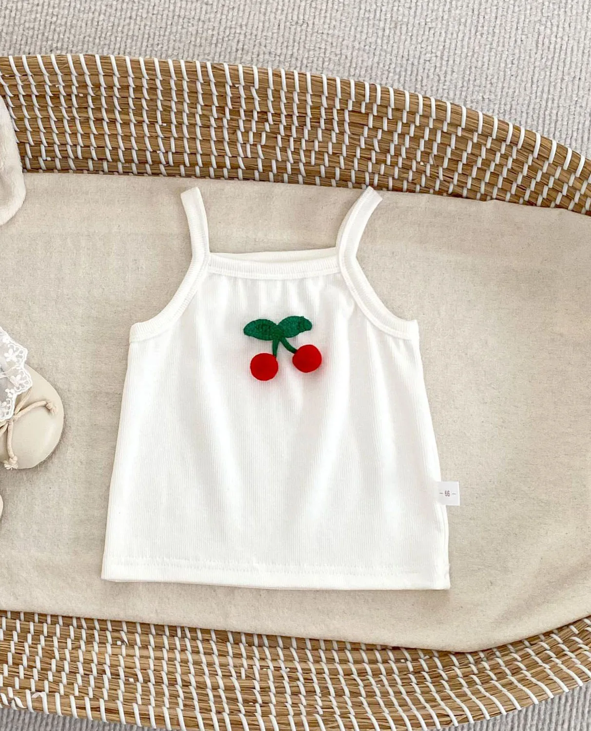 Débardeur bébé fille motif cerise vêtement summer bébé fille 13 ans tissu coton doux design ludique tenue conf