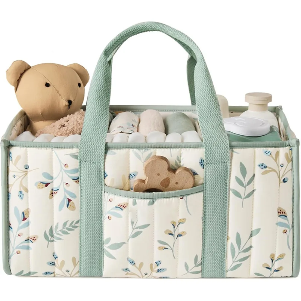Organisateur de couches bébé grande capacité sac de rangement portable à fleurs panier multiusages pour essent