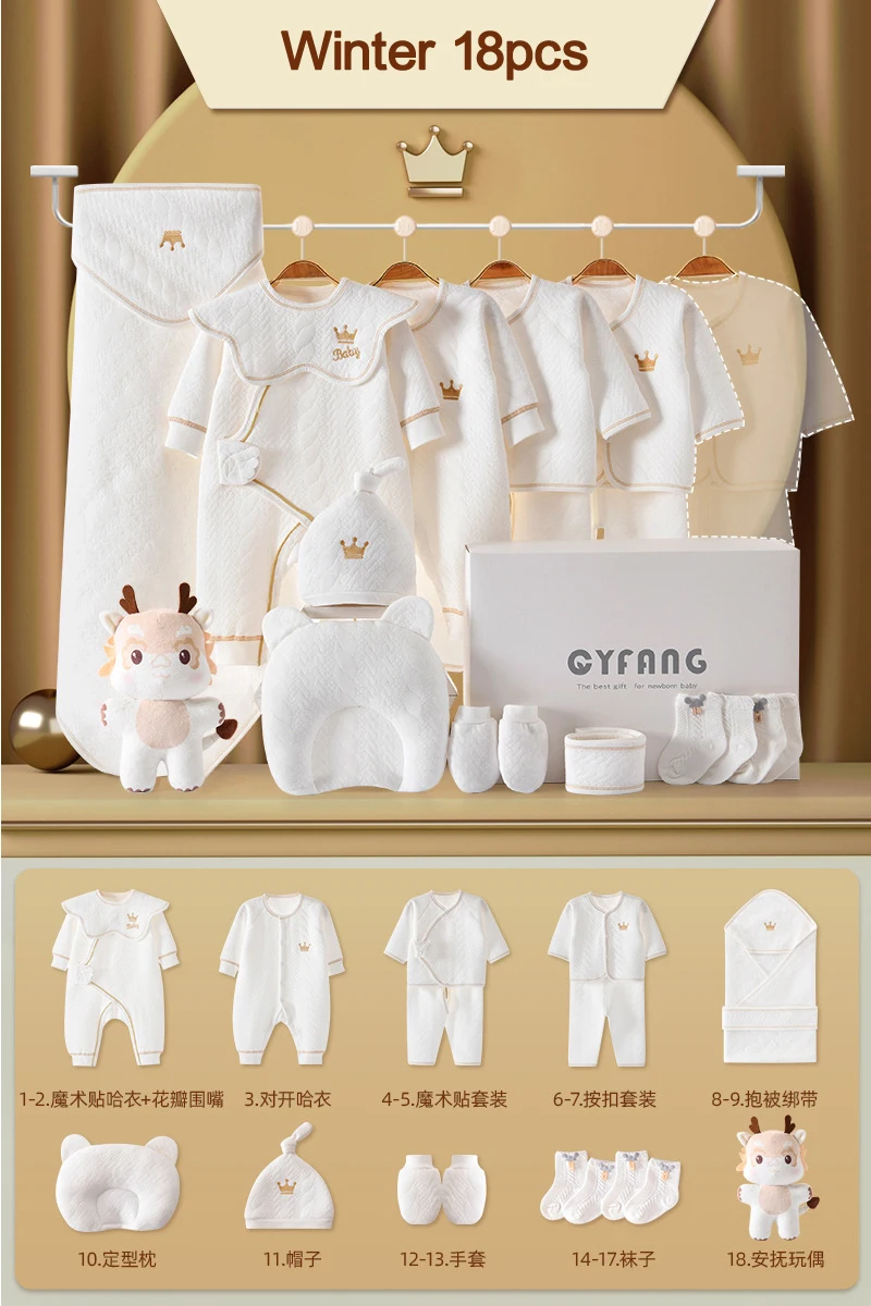 CYFANG Pack hiver 18 pièces pour nouveauné 03 mois vêtements bébé
