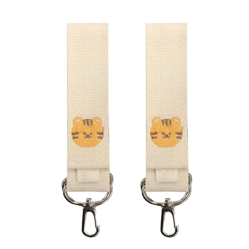 Accessoires bébé mignons en coton clips pour sacs à langer portage bébé design chat souriant 2 pièces facile à