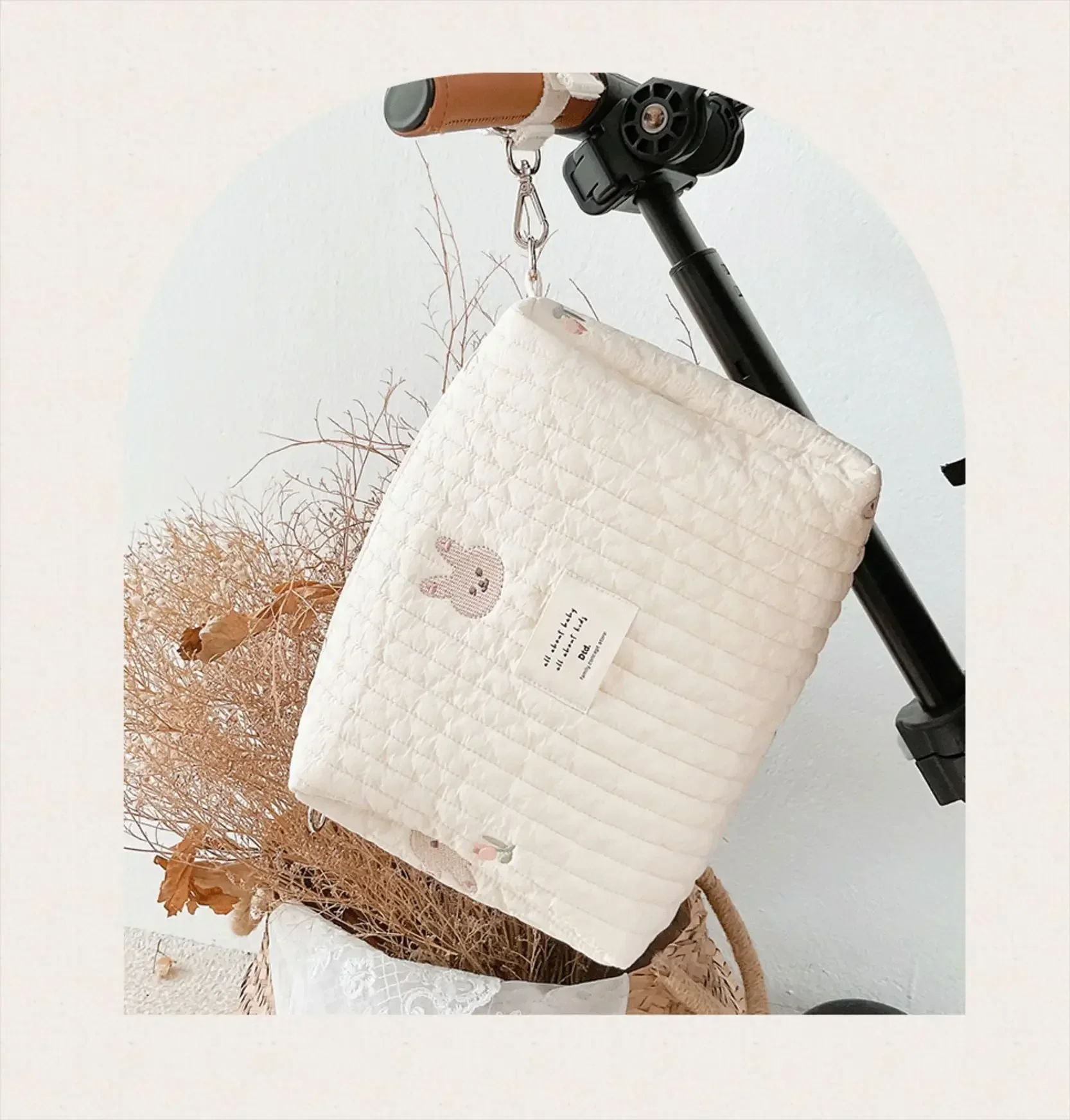 Sac à langer portable pour poussette caddie matelassé bébé organisateur brodé sacs pour maman accessoires bébé