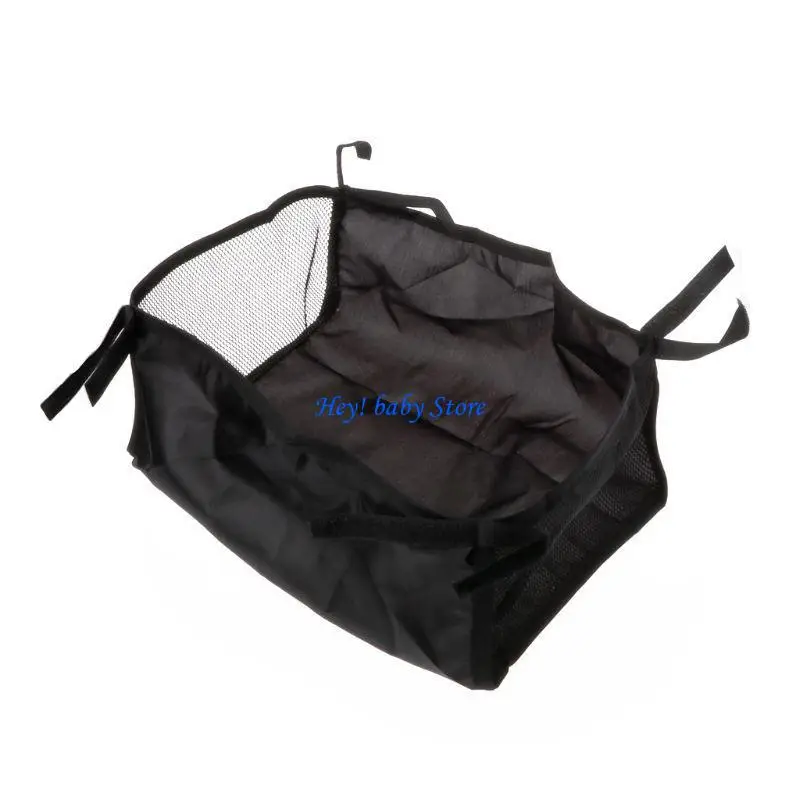 Organisateur de panier pour poussette bébé avec bretelles antidérapantes tissu durable noir mesh transparent H