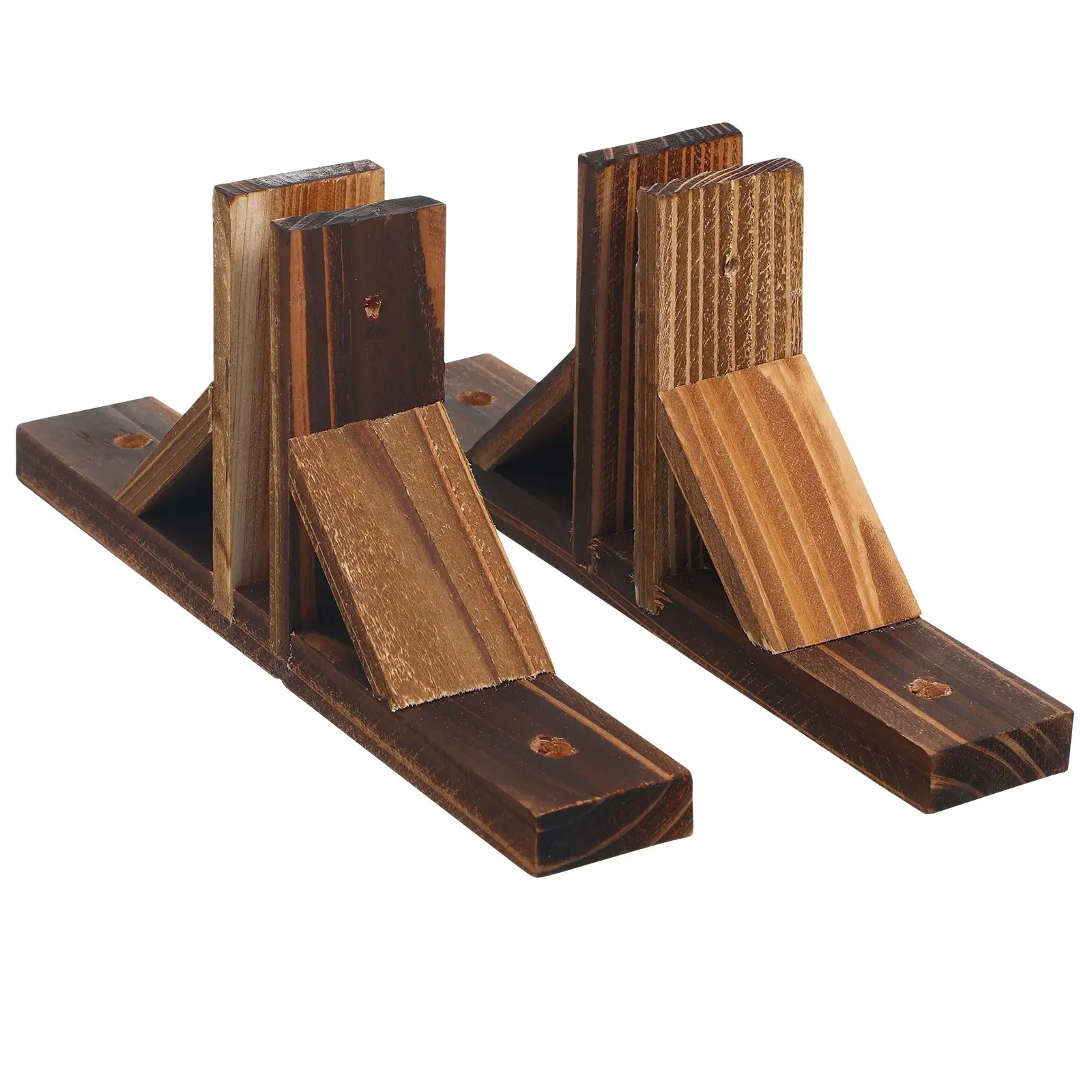 Portedocuments en bois 2 pièces accessoires de bureau style rustique organisation documents étagère bois natur