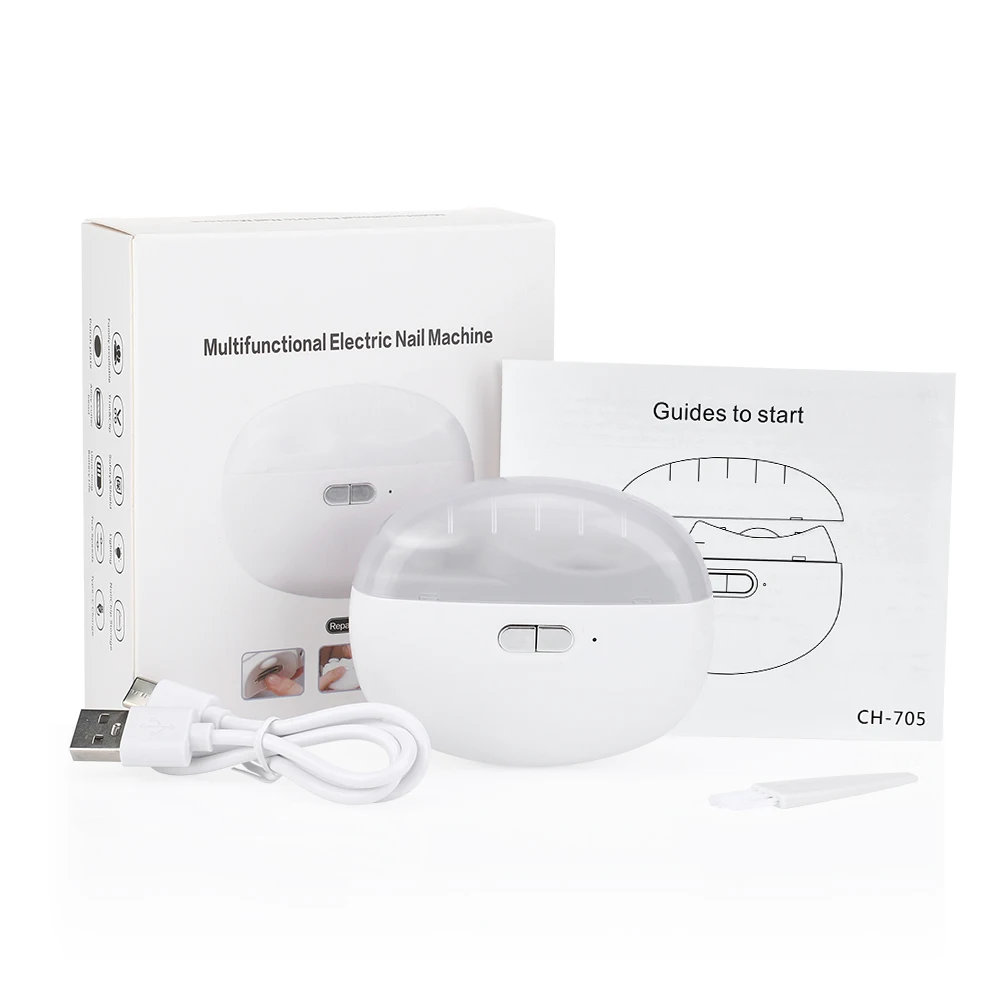 Machine électrique multifonctionnelle pour ongles bébé adulte manucure pédicure portable design moderne blanc