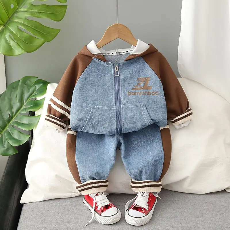 Ensemble deux pièces coréen pour garçons veste et pantalon vêtements