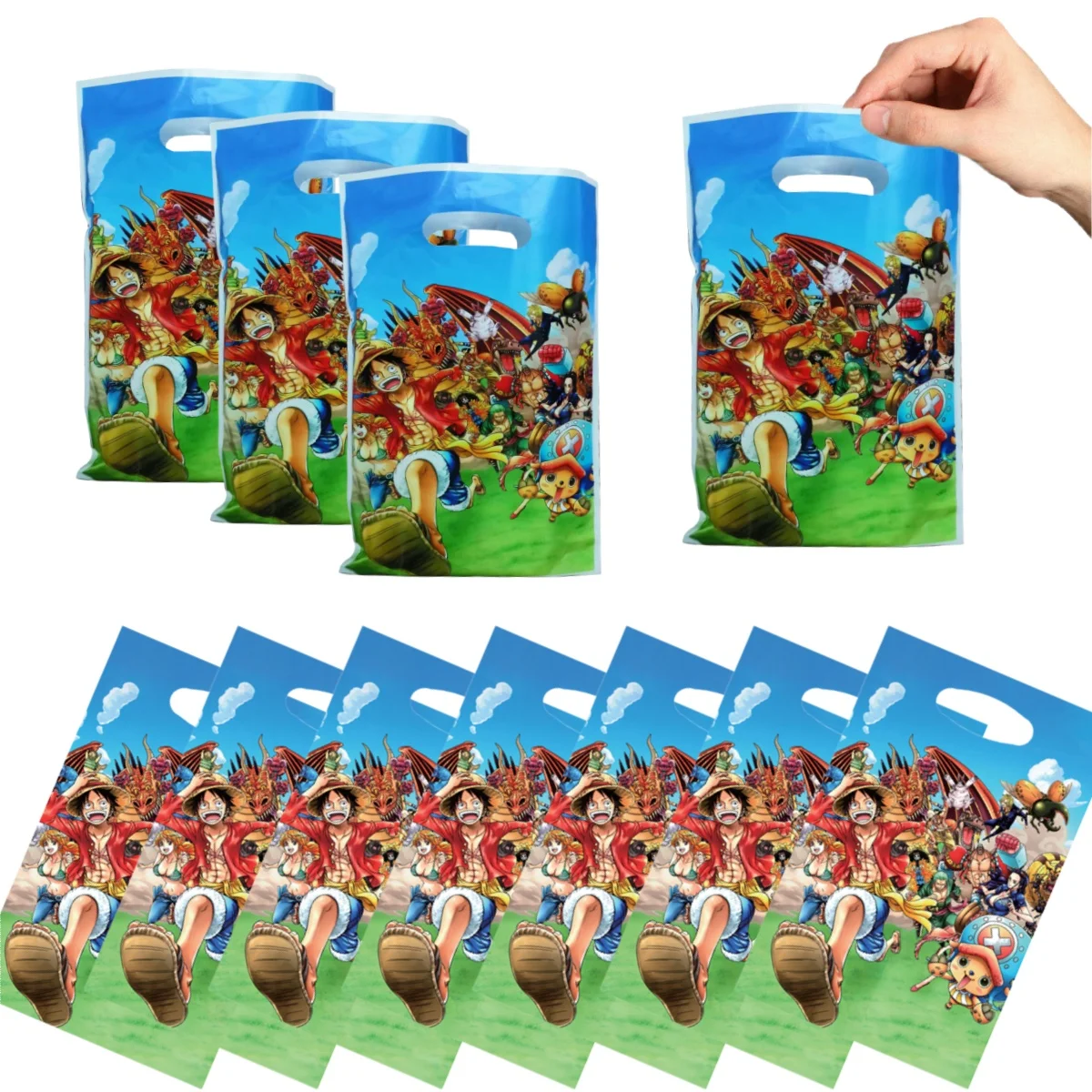 Sac cadeau One Piece Luffy Design vibrant pour enfants Sac à bonbons réutilisable Idée cadeau bébé Accessoire 