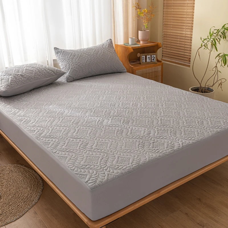 Housse matelas matelassée imperméable coton fibre antibactérienne TPU