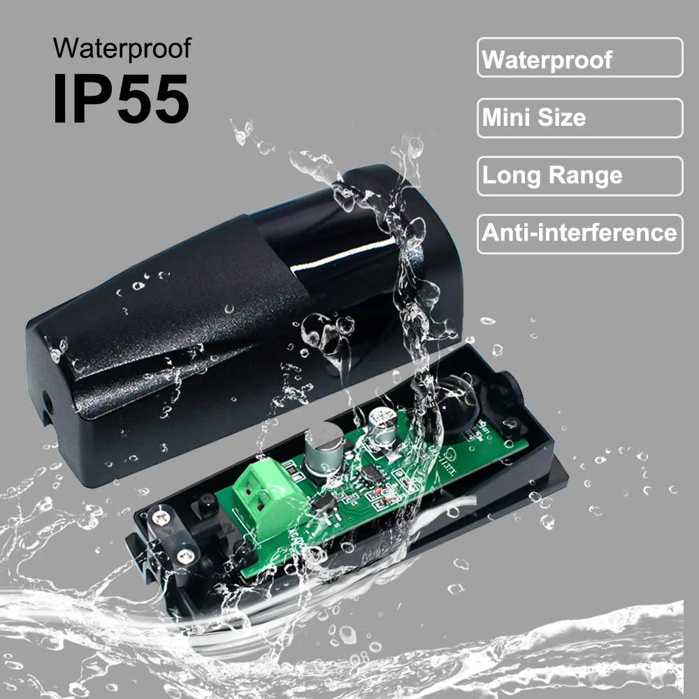 Capteur de sécurité infrarouge étanche pour porte automatique IP55 portée 15m antiinterférence extérieur intér