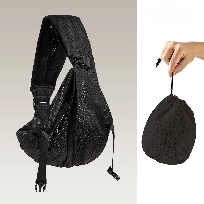 PorteBébé Élégant Enveloppant pour Newborn et Bébés en Bas Âge Sac à Dos Léger et Respirant Noir Confortable e