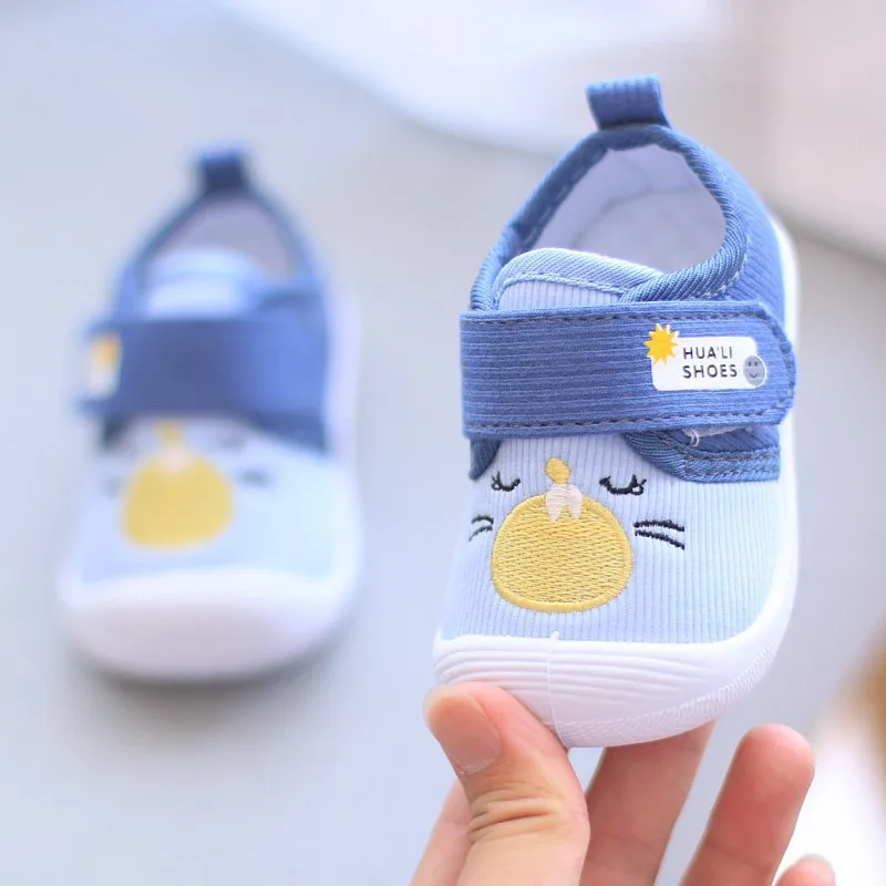 Chaussures enfants HUALI SHOES baskets antidérapantes Velcro semelle souple style denim_bleu clair unisexe 13 