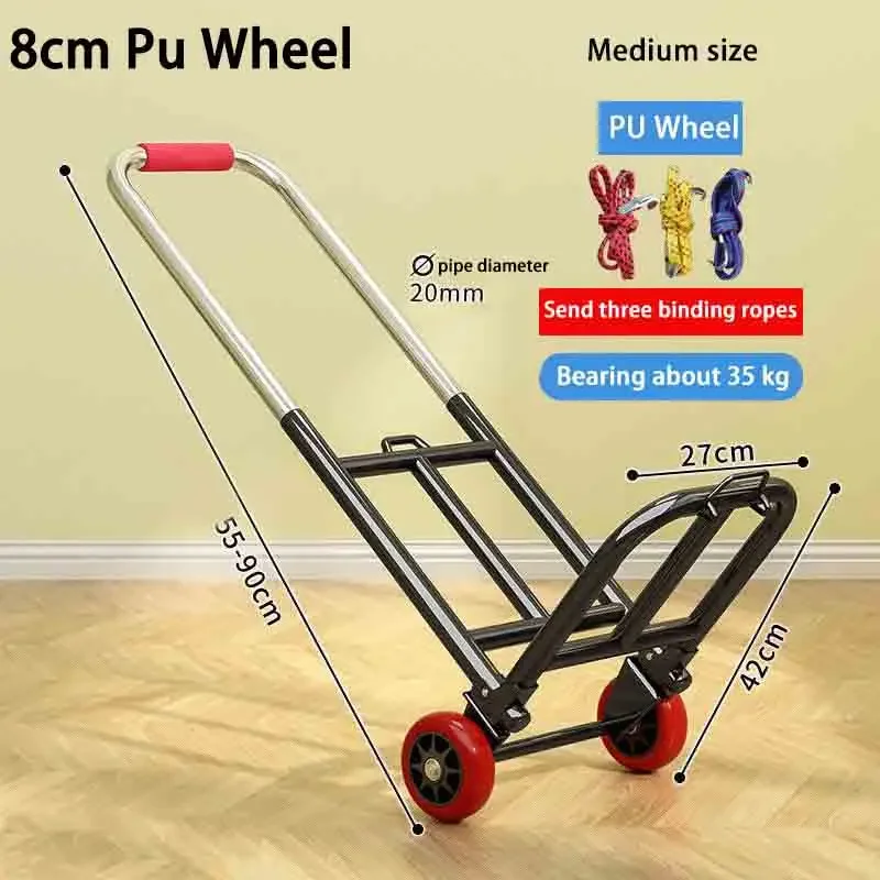 Chariot pliant main portable transport charges lourdes roues PU 20mm ajustable hauteur 5590cm design moderne e