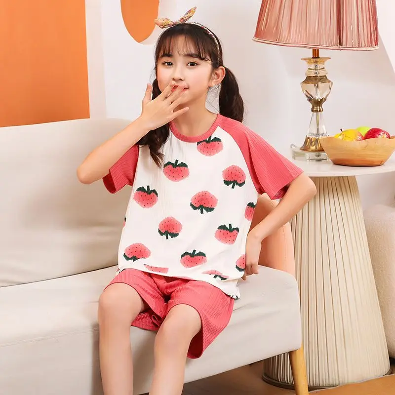 Vêtements assortis licorne arcenciel pour mère et fille pyjamas d'été vêtements de nuit enfants ensemble mère 