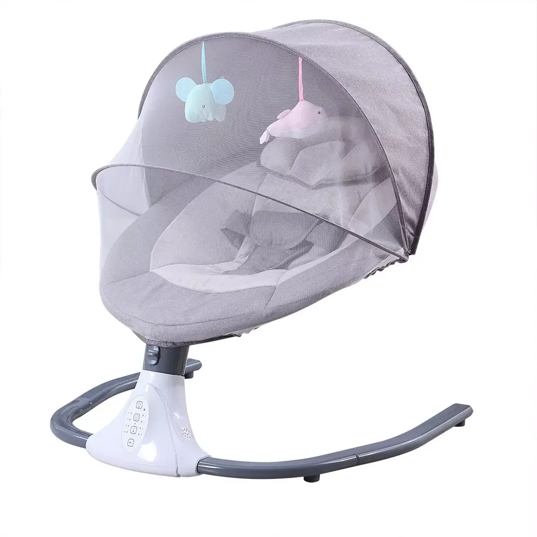 Chaise berçante électrique bébé fauteuil rocking bébé lit inclinable musique relaxante tissu doux design moder