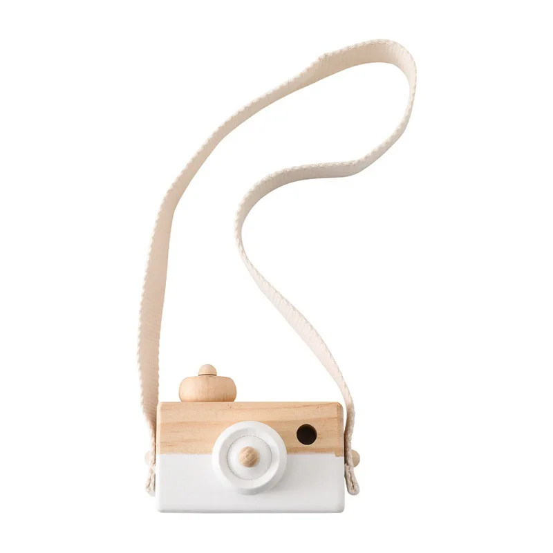 Appareil photo en bois jouet Montessori pour bébé cadeau éducatif pour enfant jeu d'imitation en bois naturel