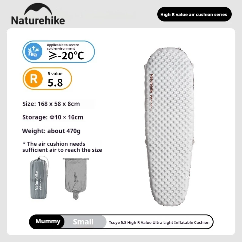Naturehike UltraLight Camping Mat High RValue 5.8 Portable Compact 4 Seasons Lightweight Durable Insulated Eas