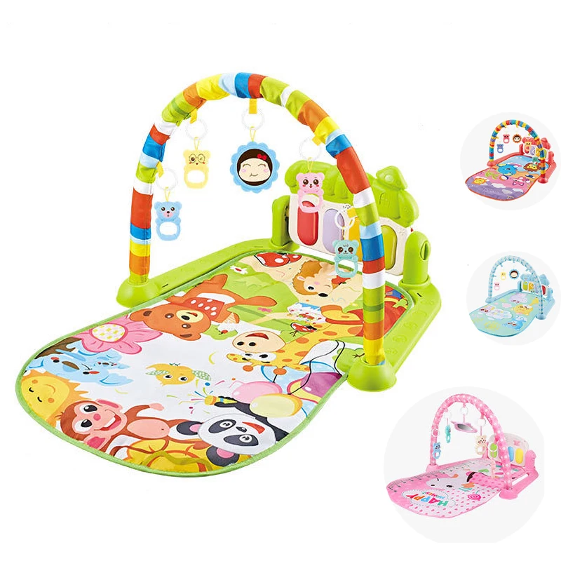 Tapis d'éveil bébé tapis de jeu rampant tapis de musique jouets suspendus éveil sensoriel développement moteur