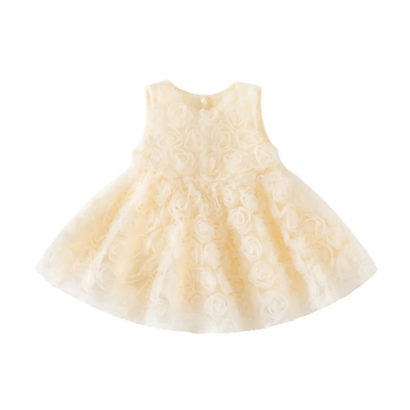 Robe d'été pour filles princesse occasion spéciale tissu léger floral polyester organza bébé fille 13 ans