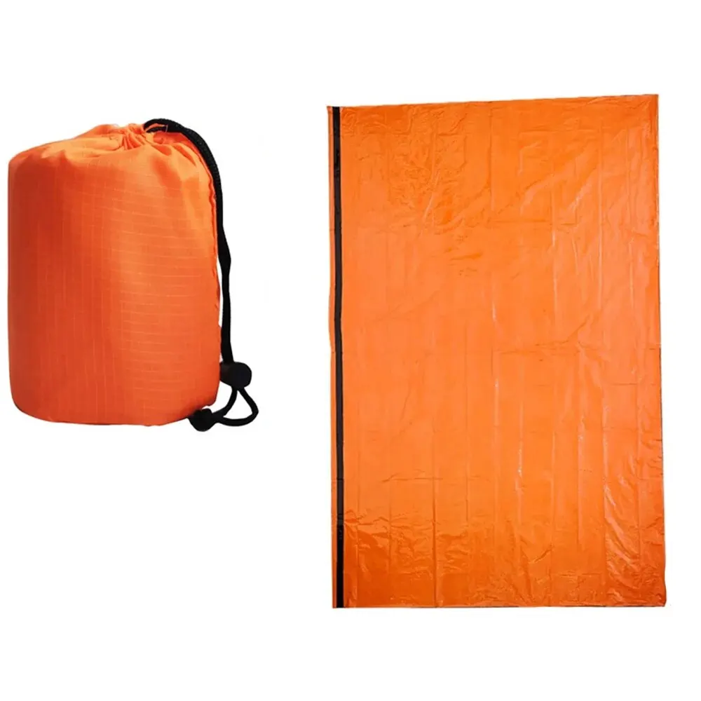 Sac de couchage d'urgence bébé couverture thermique Mylar imperméable sac survie randonnée camping orange