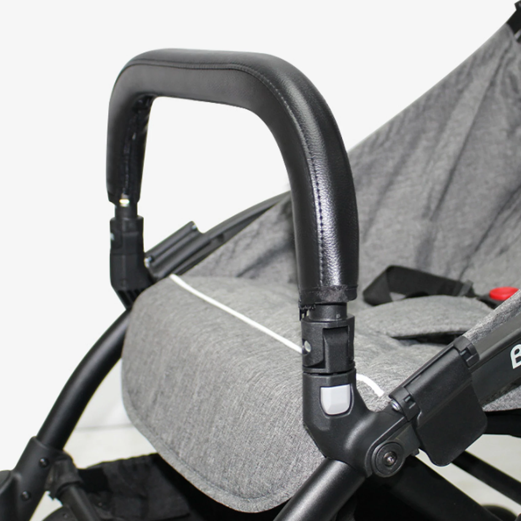 Housse de protection pour poignée de poussette en cuir PU fermeture éclair durable facile à nettoyer accessoir