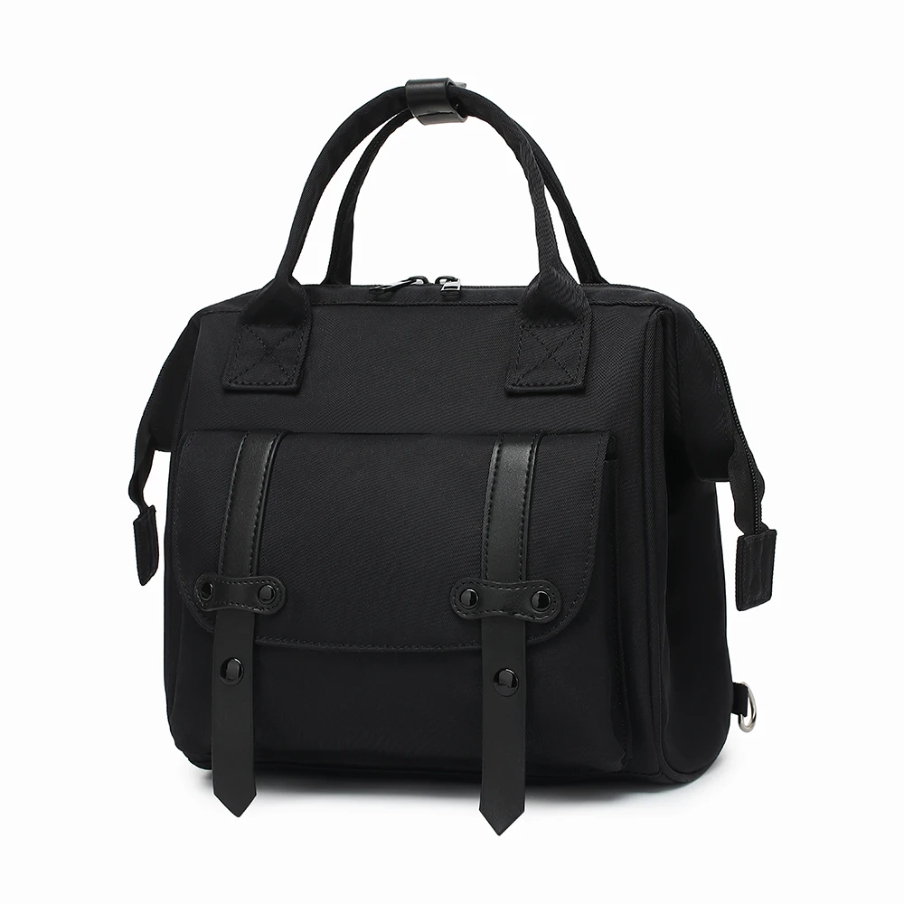 Sac à dos maman 2024 imperméable PANGDUBE sac à couches mode maman bandoulière tissu solide noir épuré fonctio