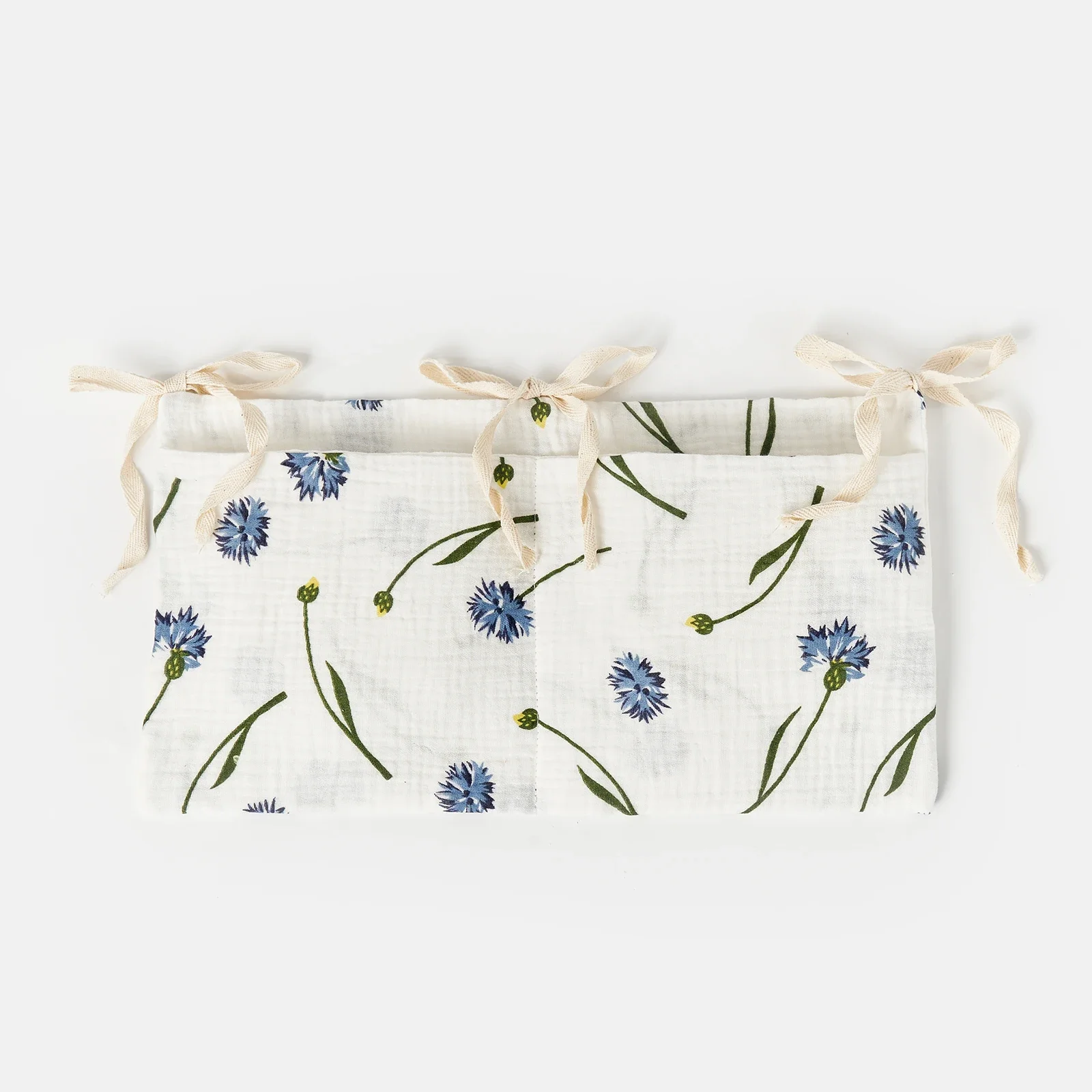 Rideau floral en coton pour barre à rideau décoration intérieure romantique motif fleuri bleu jaune et vert 3 