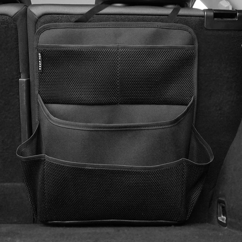 Organisateur de coffre voiture sac rangement siège arrière poches maillées et rembourrées matériau Oxford desi