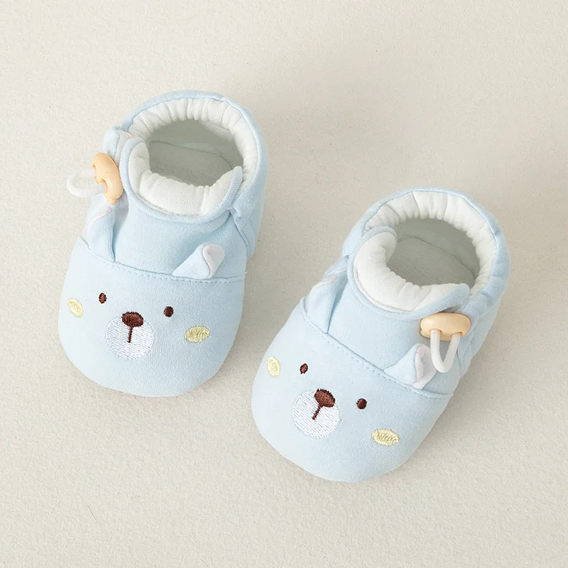 Chaussons bébé fille garçon chaussons intérieur chauds style ours brodé semelle douce antidérapante bébé 012 m