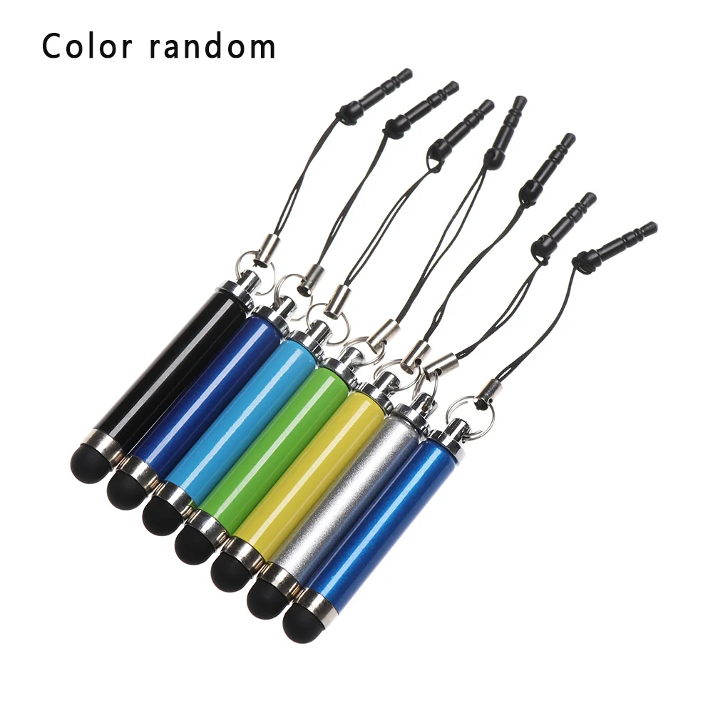 Stylo tactile universel avec corde 3 pièces couleurs vives embout caoutchouc portable pour téléphone tablette 