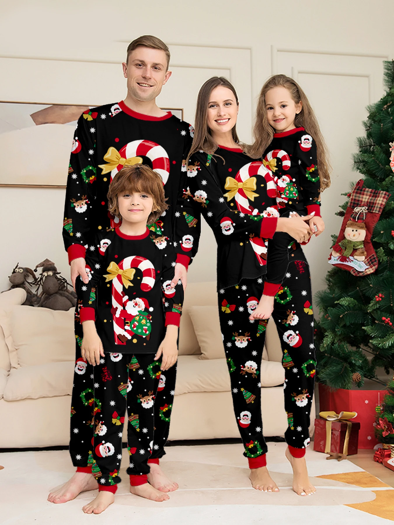 Pyjamas Noël famille parentenfant mèrefille pèrefils costume coton