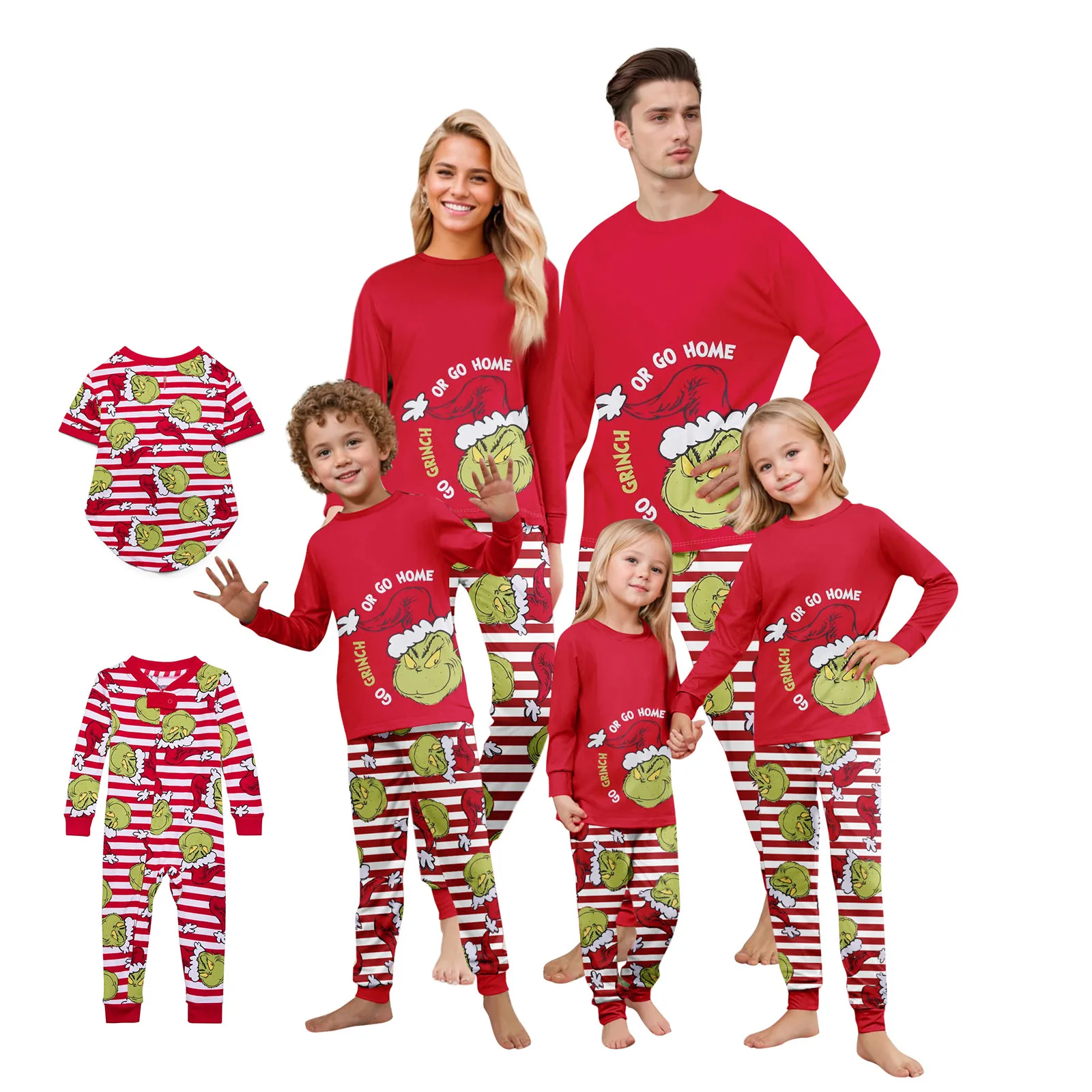 Ensemble familial mignon imprimé de noël, vêtements de maison, ensemble