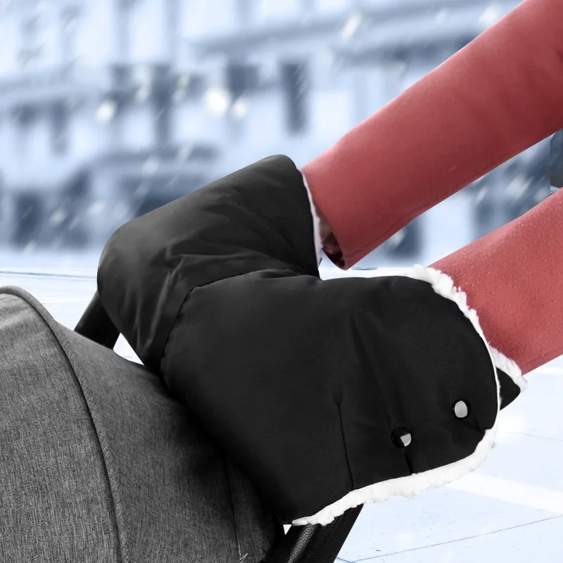 Gants chauds pour poussette bébé protègemains en polaire attachables idéaux pour promenades hivernales confort
