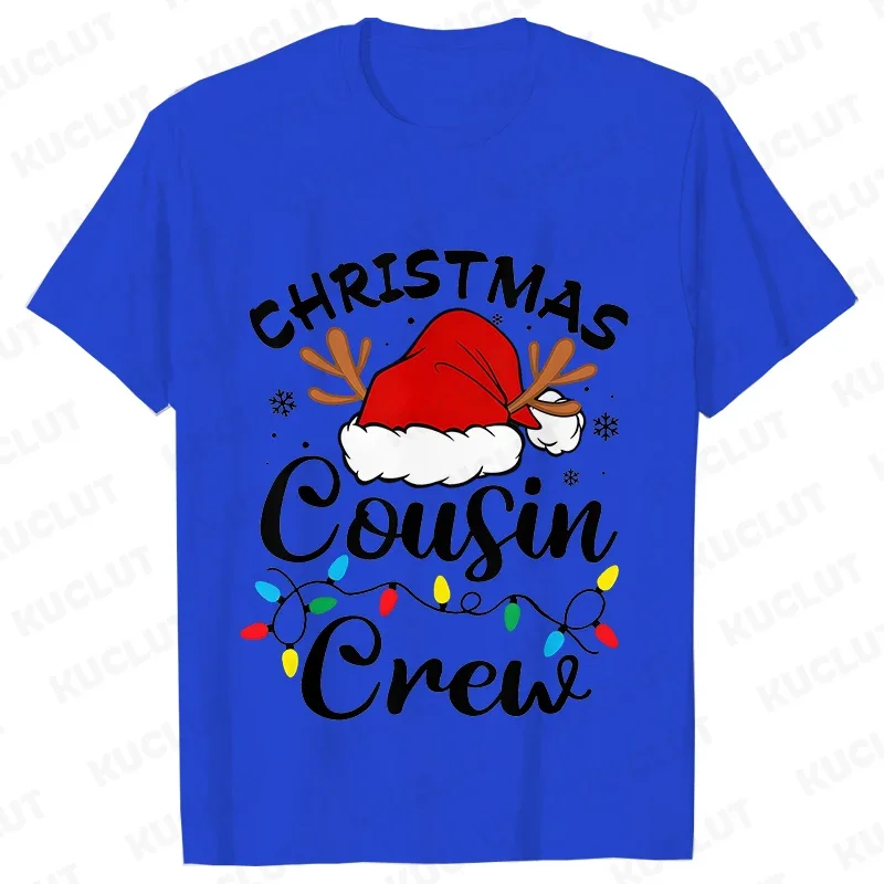 Tenues assorties pour la famille de Noël, chapeau de père Noël, chemise d'équipage de cousin de Noël, Économie