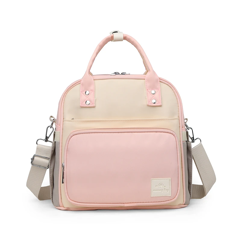 Sac à langer waterproof en nylon design moderne patchwork portable et étanche pour maman sac à dos à double ba