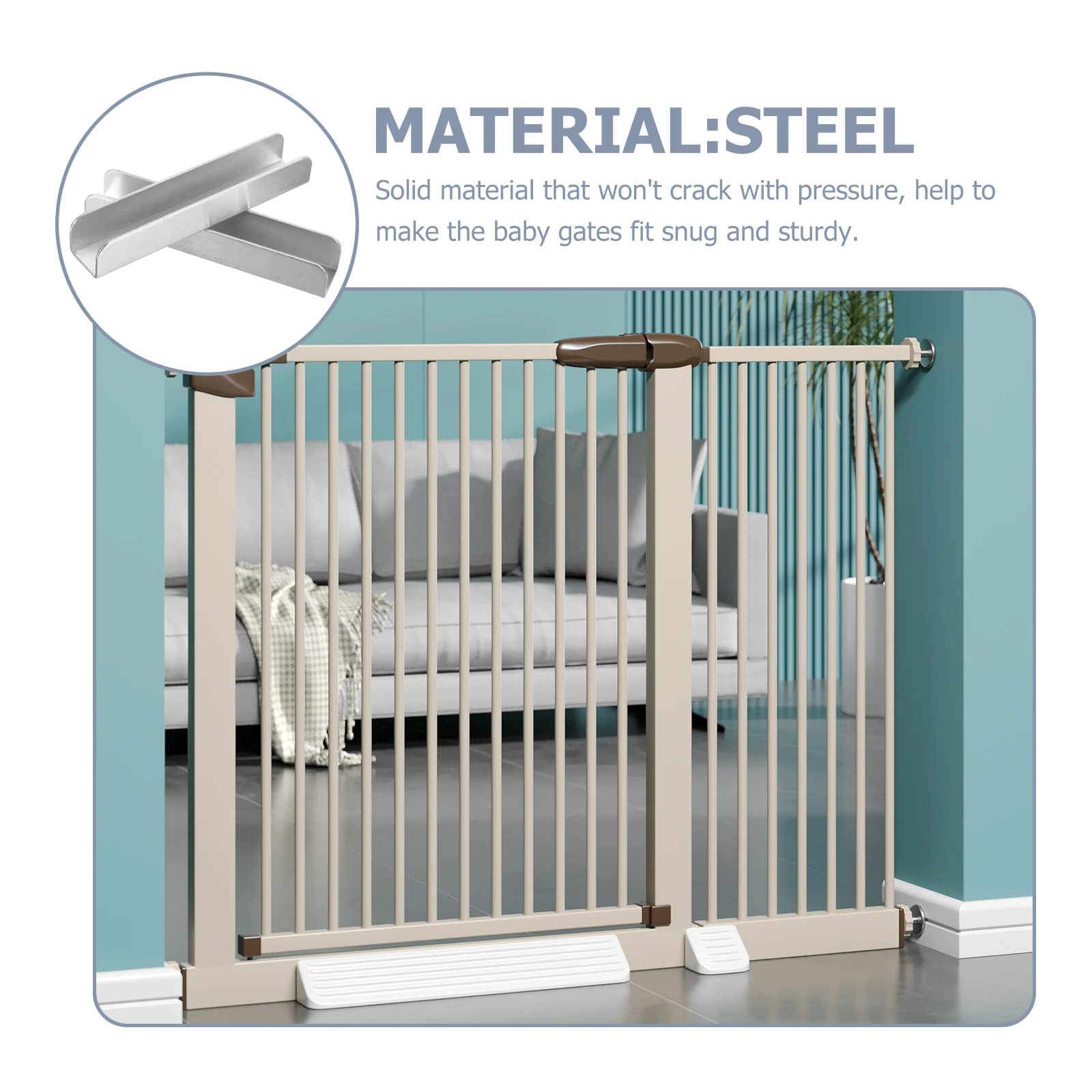 Clôture de sécurité pour bébé 2 pièces renfort en acier stabilisateur de porte fentes de renforcement durable 