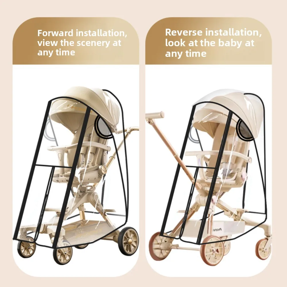 Housse imperméable transparente pour poussette bébé coupevent voyage housse de pluie vue noble imperméable